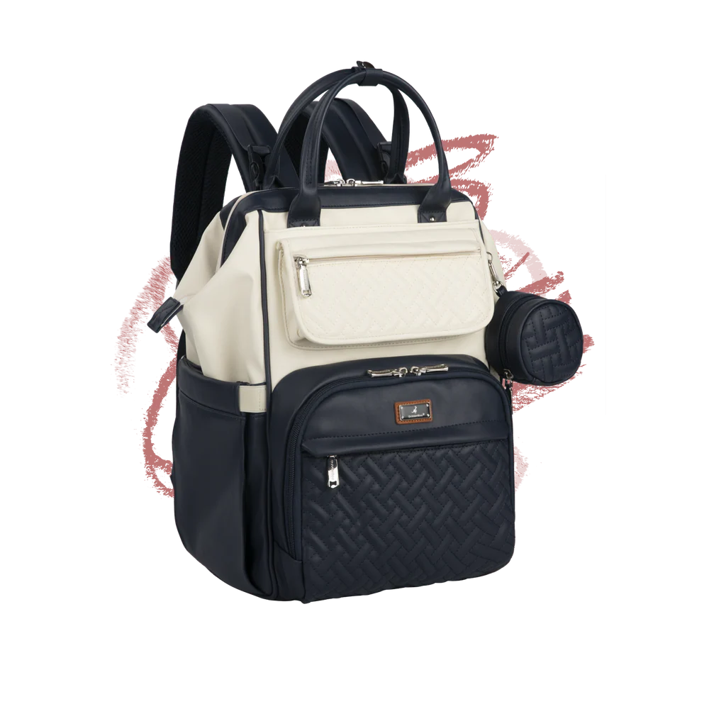 Mochila Pañalera de Cuero Vegano con Apertura Amplia (Wide Top) - BabbleRoo