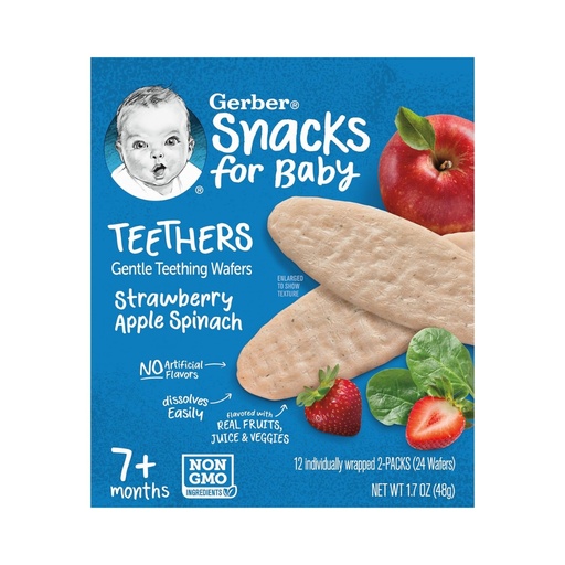 [00056] Snacks Teethers Gerber sabor manzana y fresa