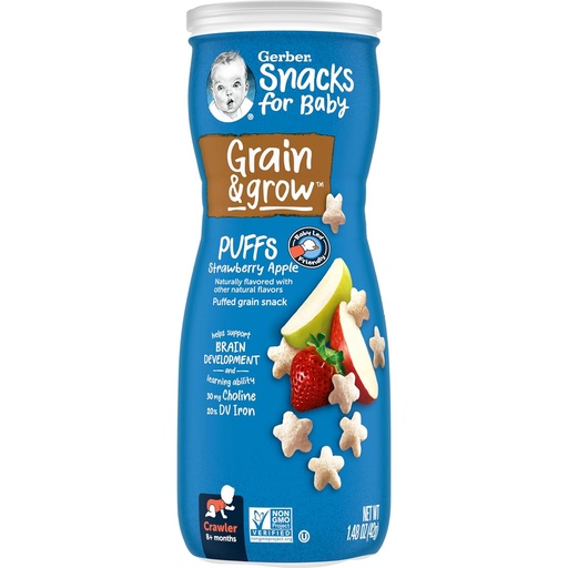 [00019] Puffs Gerber sabor manzana y fresa