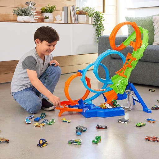 [00098] Pista de 4 bucles Hot Wheels