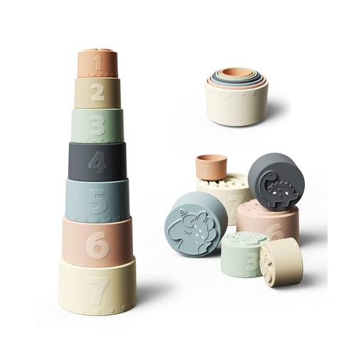 [00116] Juguete de tazas apilables Moonkie