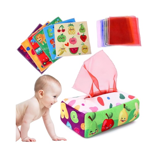 [00077] Caja de Pañuelos Sensorial Montessori para Bebés Yogingo