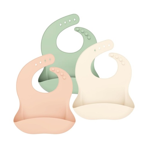 Set de 3 baberos de silicón