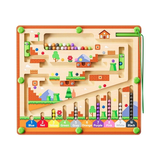 [00383] Juguete Montessori laberinto magnético de color con números