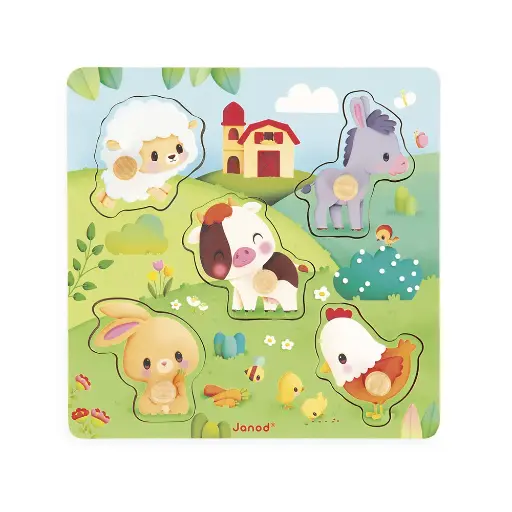 [00574] Puzzle Táctil Granja de 5 Piezas - Janod
