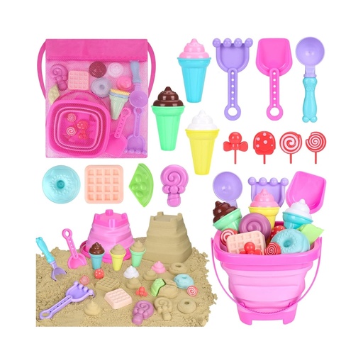 [00662] Set de Juguetes de Playa Plegables para Niña (19 Piezas)
