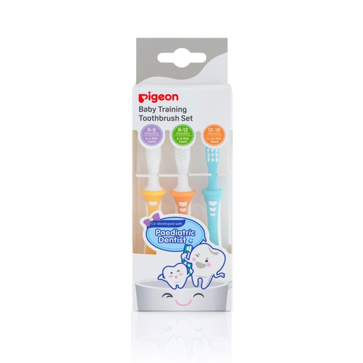 Set de Cepillos de Dientes Paso 1, 2 y 3 para Bebés - Pigeon
